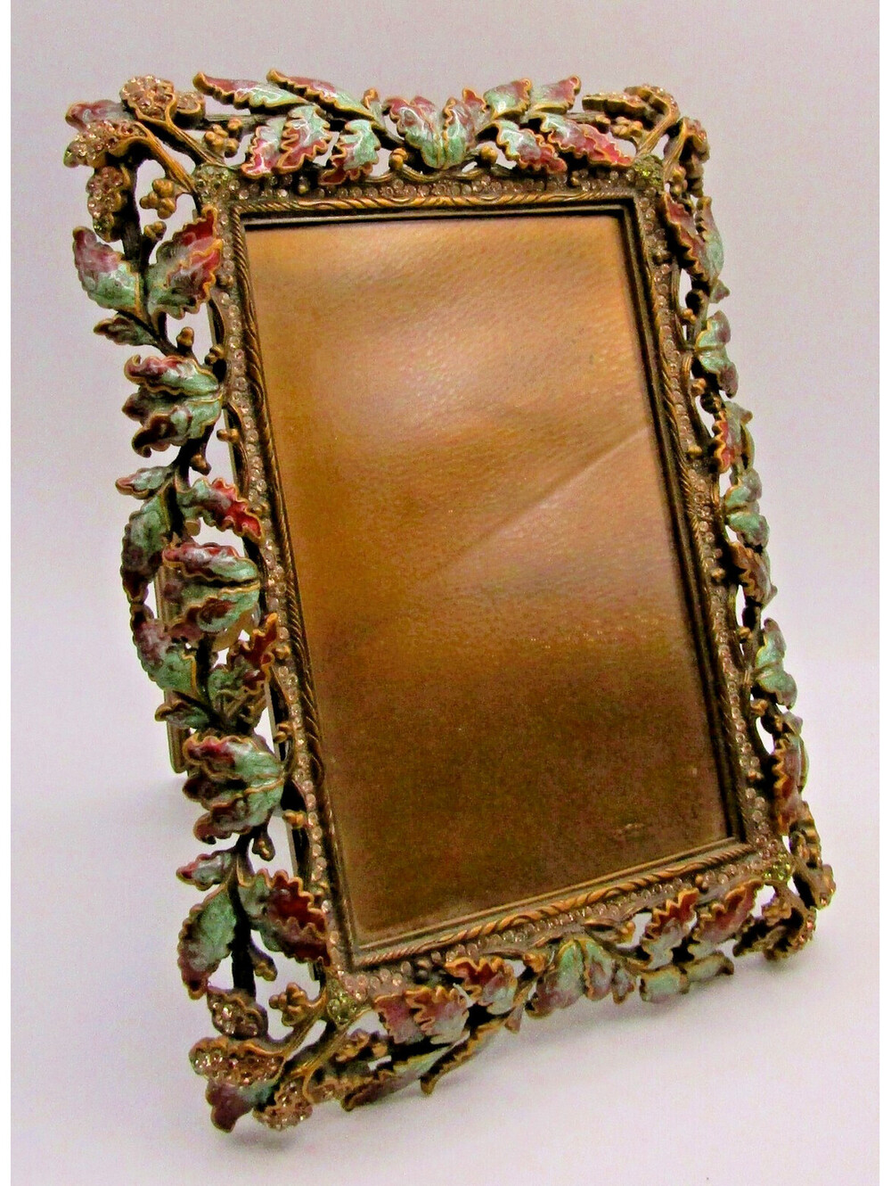 Edgar Berebi Limited Edition Jeweled and Enameled Leaf Table Frame 4364-1